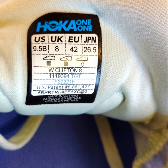 HOKA Blue and Yellow Running Shoes - Picture 9 of 9